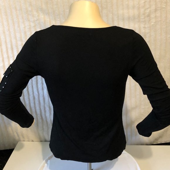 CACHE EMBELLISHED SO CUTE BLK / PINK WHITE / SILVER LONG SLEEVE NWOT SZ M - Picture 4 of 6